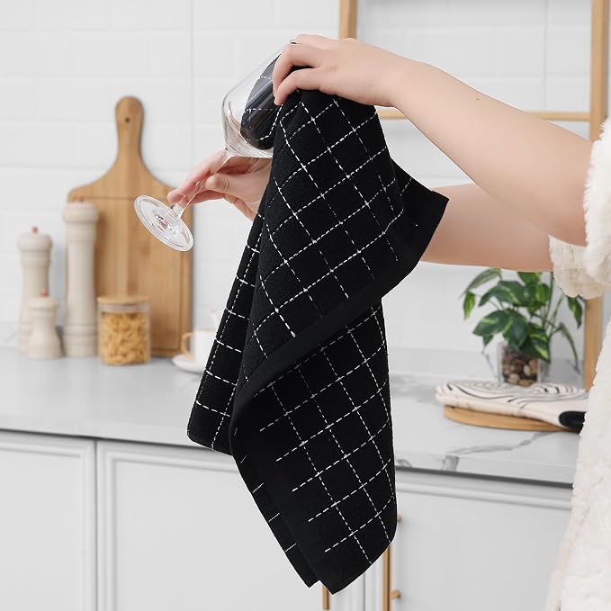 Homaxy 100% Cotton Terry Kitchen Towels, Large 4 Pack - Image 4