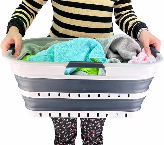 SAMMART 21L Super Mini Collapsible 3 Handled Plastic Basket - Image 8