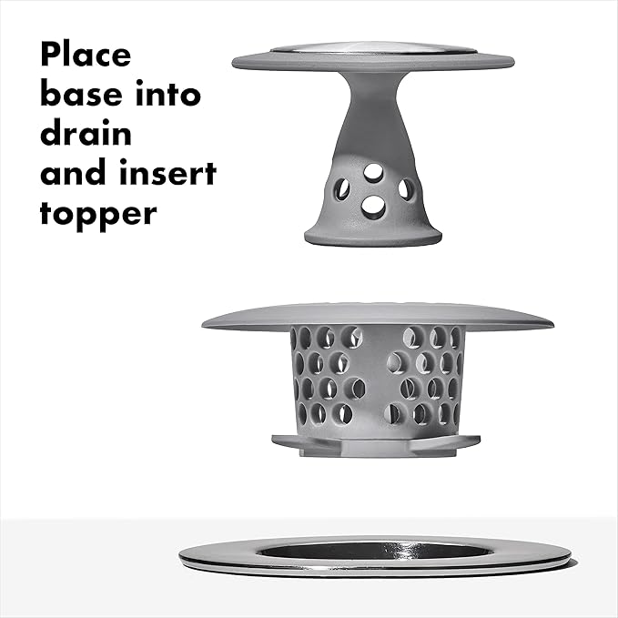 OXO Good Grips Stainless Steel Hair Catch Drain Protector | Catches Hair - Image 3