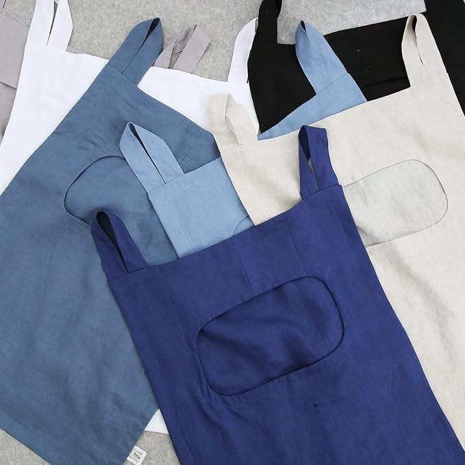 Amazhiyu 100% Linen Door Hanging Laundry Hamper Bag, 19x27 Inches - Image 2