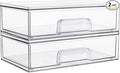 Vtopmart Clear Stackable Storage Drawers, 2 Pack Wide Plastic Organizers | by Vtopmart