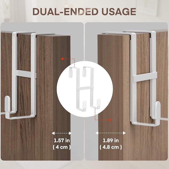FYY 4 Packs Over The Door Hooks, Double Sided Door Hanger Hook - Image 3