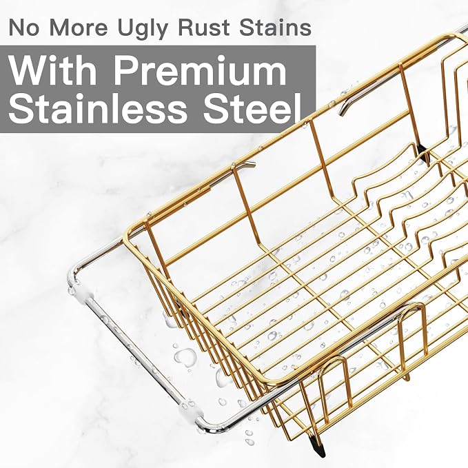 Gold Dish Drying Rack Over Sink - Image 4
