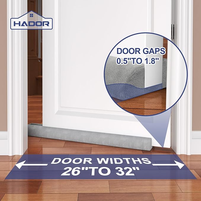 HADOR Door Draft Stopper for Bottom of Door, 32 Inch Under Draft Air Noise - Image 2
