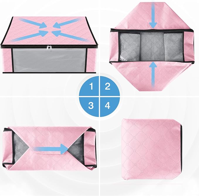 HomeHacks 4-Pack Clothes Organizer Storage Bags, 35L Storage Bins, Reinforced - Image 3