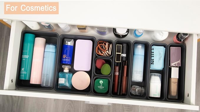 Kutesna 15PCS Interlocking Drawer Organizer, Plastic Desk Organizers Set | - Image 4