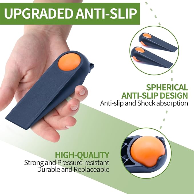 Door Stoppers for Bottom of Door, 2 Pack 5", Rubber Door Stopper Wedges - Image 4