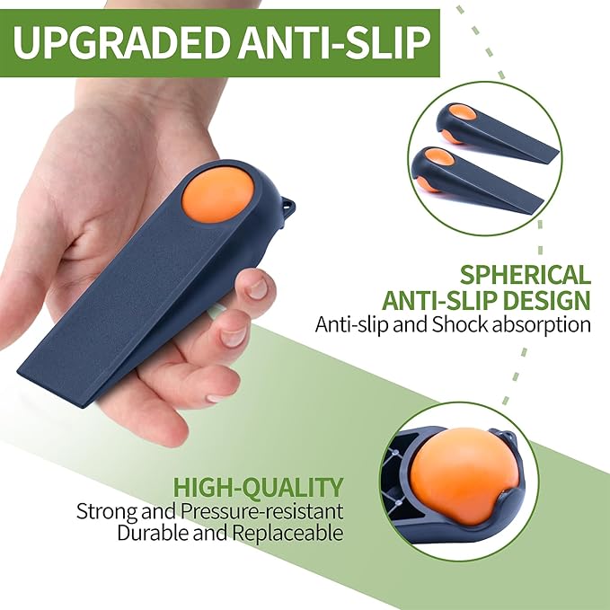 Door Stoppers for Bottom of Door, 4 Pack 5", Rubber Door Stopper Wedges - Image 4