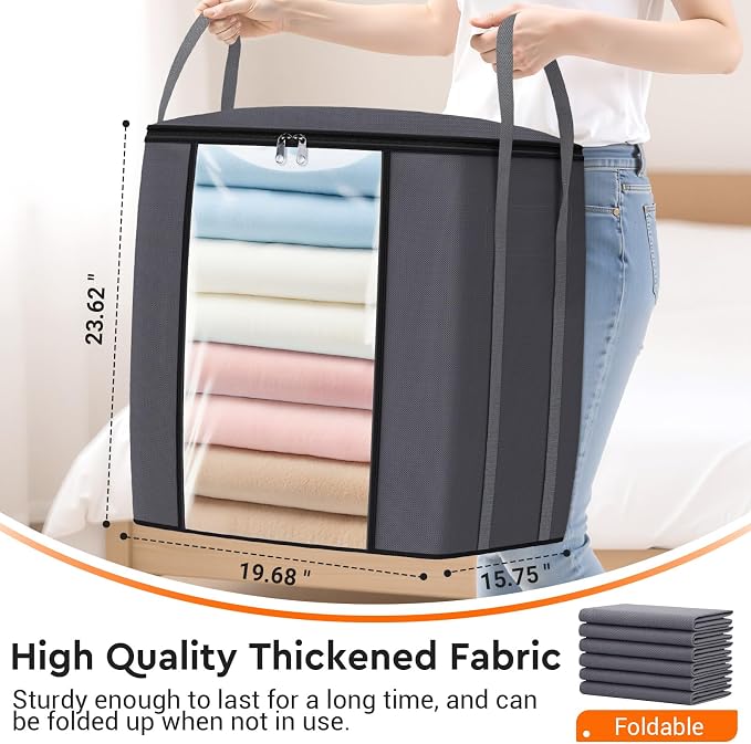 TasticTotes 120L Extra Large Blanket Clothes Storage Bags, 4 Pack | Foldable - Image 2