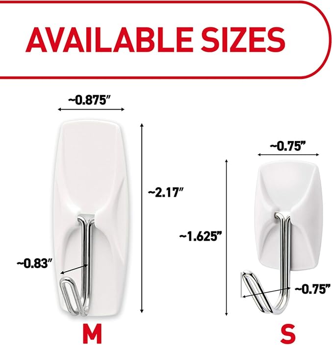 Command Small White Wire Hooks, 16 Hooks, 24 Strips | Damage-Free Hanging - Image 9