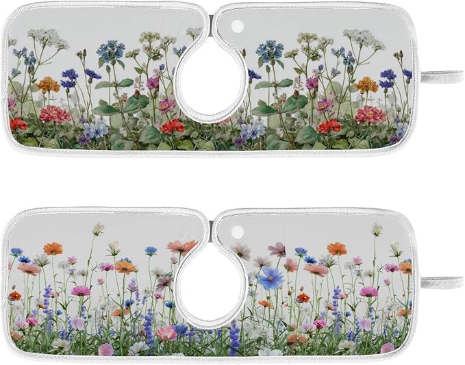 Wildflower Blomming 01 Blue Sink Mat - Image 2