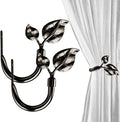 HIKMLK Leaf Shaped Curtain Tieback Holdbacks 2pcs, Handmade Metal Curtain Side by HIKMLK