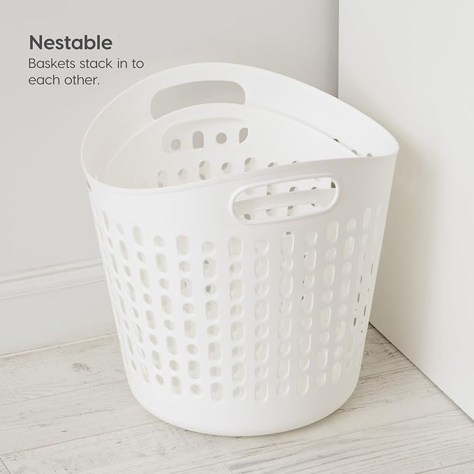 IRIS USA Plastic Laundry Hamper, 40L- 3 PK, Ventilation - Image 5