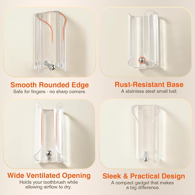 Electric Toothbrush Holder Wall Mount, Adhesive Toothbrush Caddy | Electric - Image 9