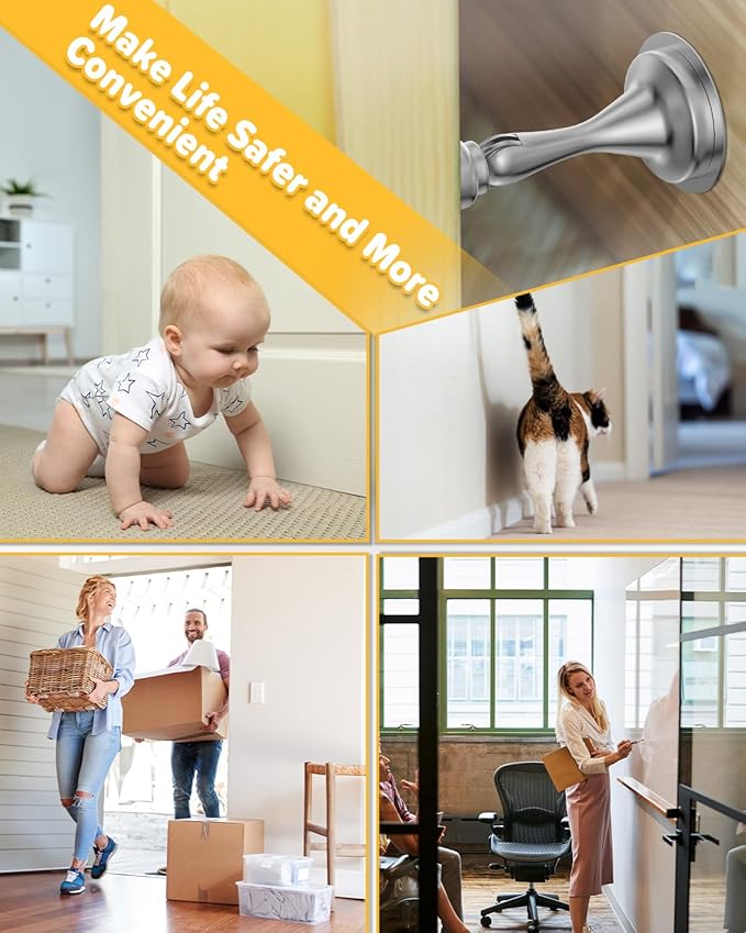 Magnetic Door Stoppers Bottom of Door Magnetic Door Catch Holder Wall Mount | - Image 5