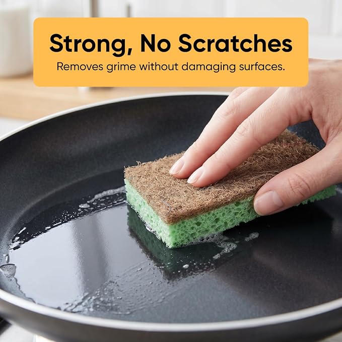 Kitchen Sponges for Washing Dishes, Non-Scratch Cellulose Dish Scrub Sponges - Image 4