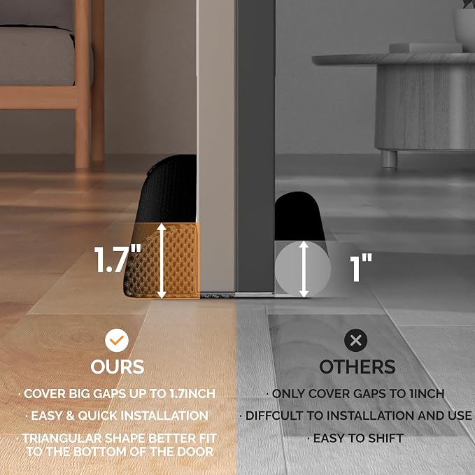 fowong Draft Stopper for Bottom of Door 32", Block Drafts, Dust & Light - Image 3