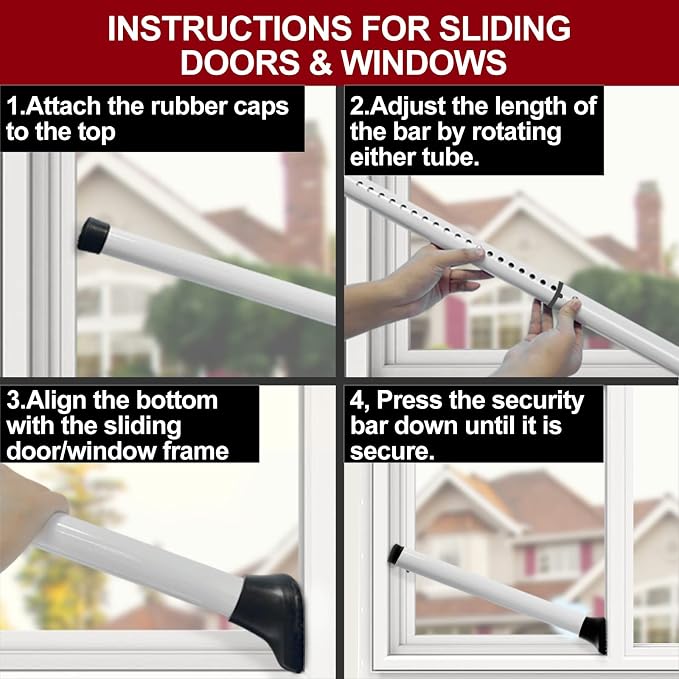AceMining Door Security Bar, Patio Door Lock, 20-50 in | Sliding Glass Door - Image 9