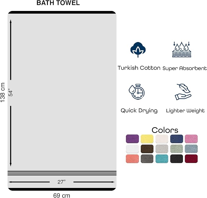 Hawmam Linen Pink Bath Towels 4 Pack Soft and Absorbent - Image 6