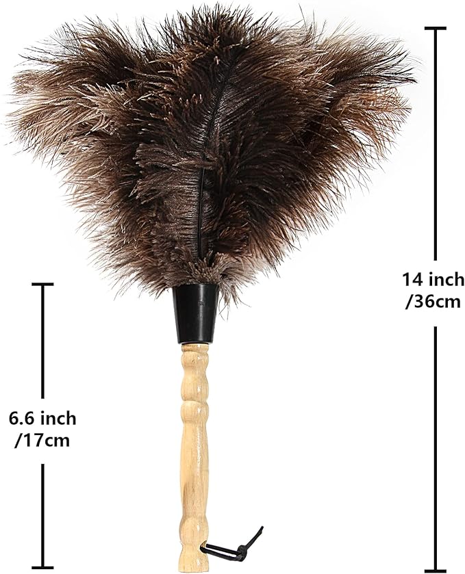 Ostrich Feather Duster 14 inch Fluffy Natural Genuine Ostrich Feathers - Image 2