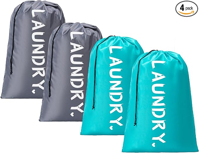 4 Pack Travel Laundry Bag, Extra Large Dirty Clothes Organizer by Unknown