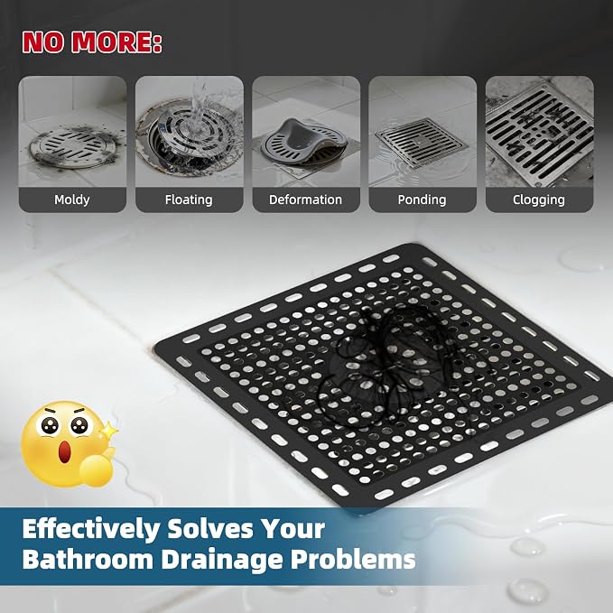 Hibbent 2 Pack Shower Drain Hair Catcher, Shower Drain Cover - Image 3