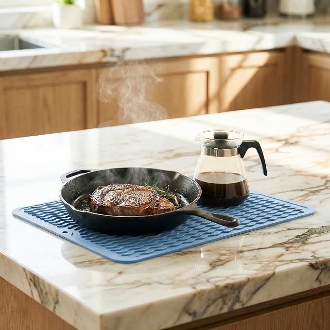 MicoYang Silicone Dish Drying Mat — Quick-Dry Ridges Counter & Sink Pad - Image 7