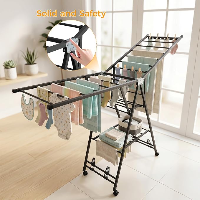 Clothes Rack, 2-Tier Drying Hanger, - Image 6