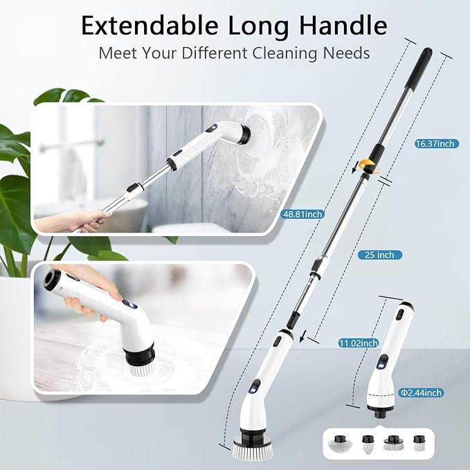 Electric Spin Scrubber, 8 Replaceable Brush Heads - Image 4