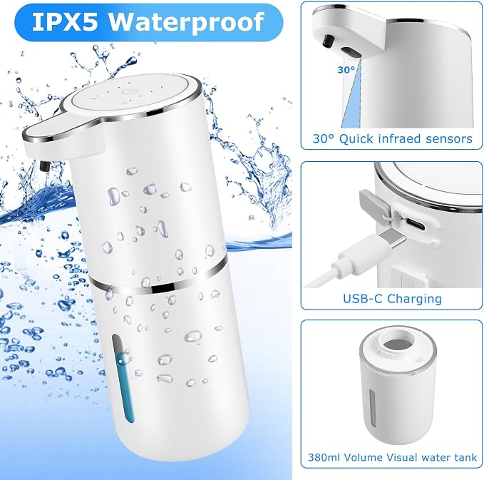 2 Pack Automatic Soap Dispenser, Automatic Liquid Soap Dispenser Touchless - Image 7
