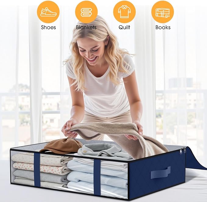 StorageRight Under Bed Storage Bags, 4 Pack, Comforters, Blankets and Seasonal - Image 5