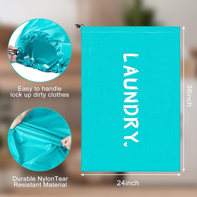 4 Pack Travel Laundry Bag, Extra Large Dirty Clothes Organizer - Image 3