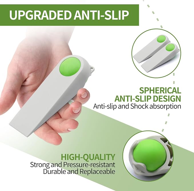 Door Stoppers for Bottom of Door, 4 Pack 5", Rubber Door Stopper Wedges - Image 4