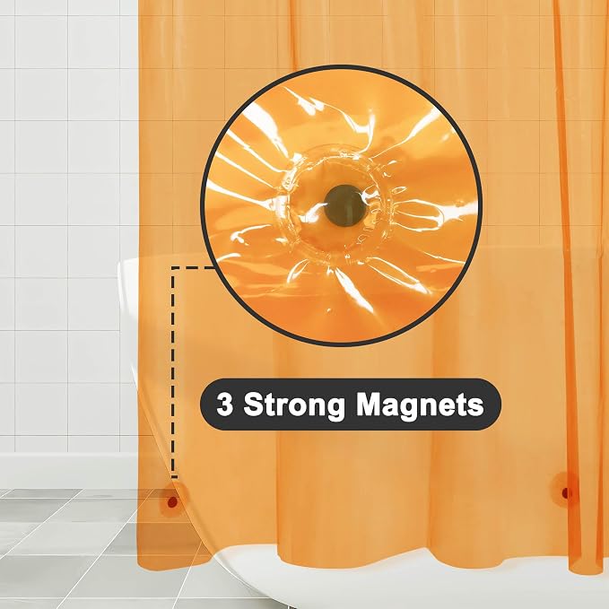 Barossa Design Clear Orange Shower Curtain Liner Standard Size - Image 3