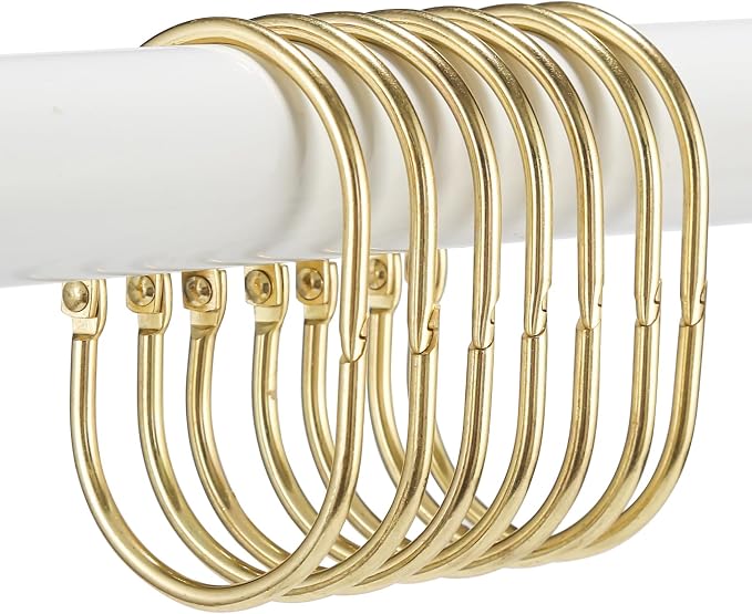 Shower Curtain Rings, Oval Snap Shower Rings by Goowin