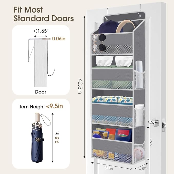 SpaceHacks 1 Pack Over The Door Organizer Hanging Storage Room Organizer - Image 2