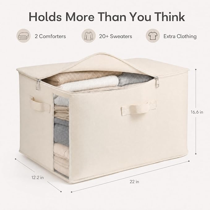 3 Pack Canvas Comforter Storage Bags - Image 5