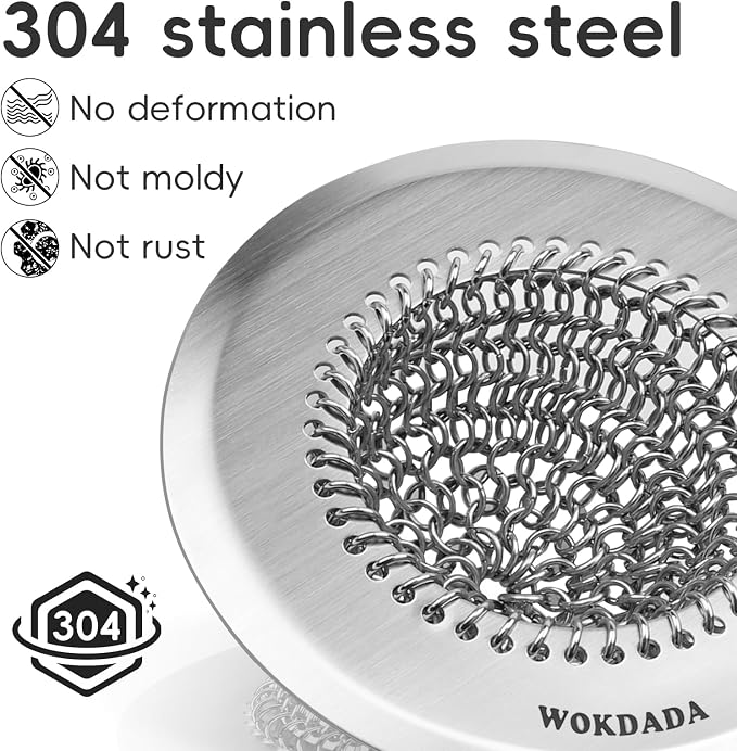 2 Pack Shower Drain Hair Catcher, 4.4" Anti-Clog Shower Drain Cover | - Image 3