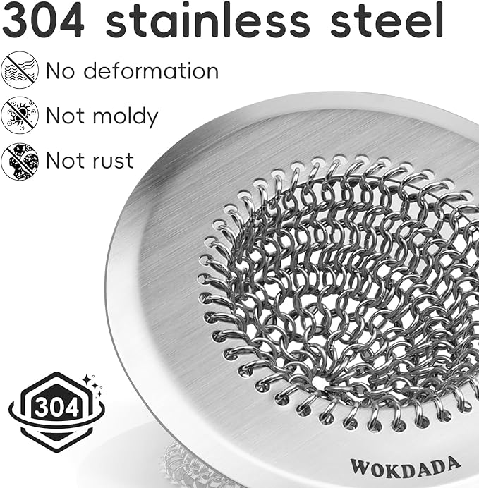 2 Pack Kitchen Sink Drain Strainer, Patented Reversible Chain Mesh Basket - Image 8