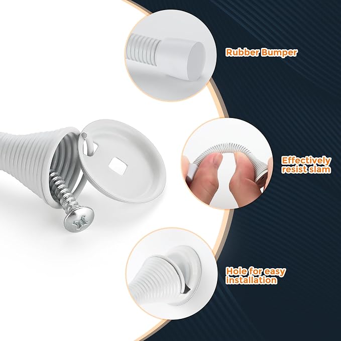 Ravinte Door Stoppers, 48 Pack White Spring Door Stops - Image 3