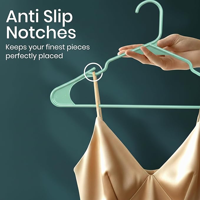 Utopia Home Plastic Hangers 30 Pack – Space Saving Clothes Hanger Aqua | - Image 3