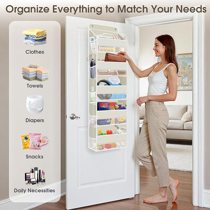 2 Pcs Over The Door Organizer Large Capacity Hanging Storage Room Organizer - Image 6