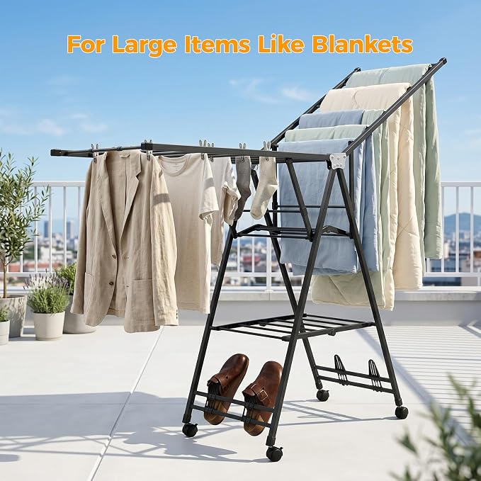 Clothes Rack, 2-Tier Drying Hanger, - Image 4