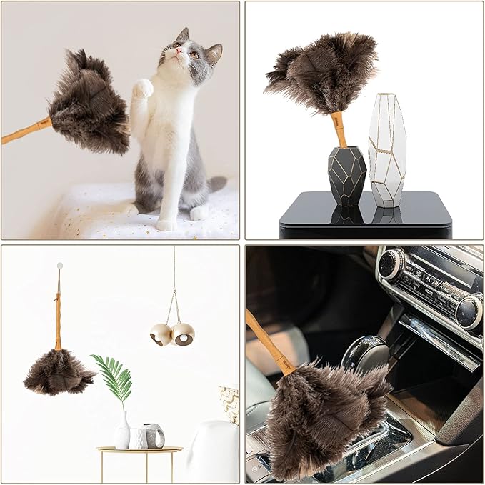 Aldwin 16" Gray Ostrich Feather Duster - Image 6