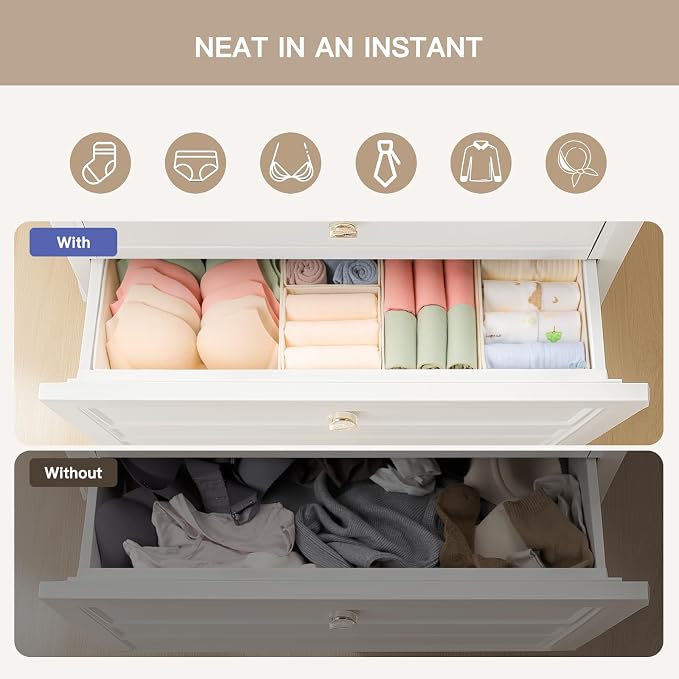 Drawer Organizer Clothes, 21 Pack Dresser Organizer - Image 3