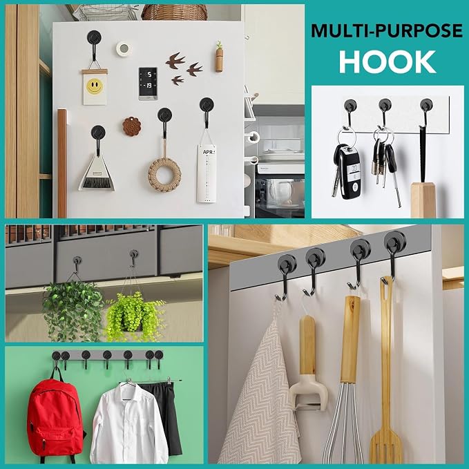 DIYMAG Magnetic Hooks, 40LBS Heavy Duty 4 Pack 2026 Cruise Ship Essentials - Image 6