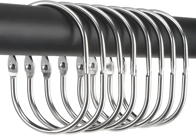24 Pcs Shower Curtain Rings, Shower Curtain Hooks, Oval Snap Shower Rings by Goowin