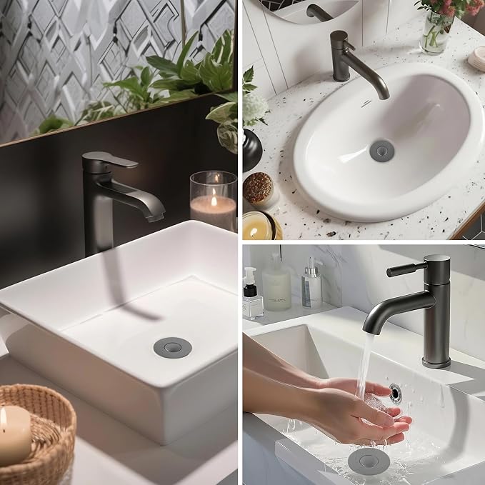 Hibbent Upgraded 3 in 1 Bathroom Sink Drain Strainer, Pop Up Stopper | - Image 9