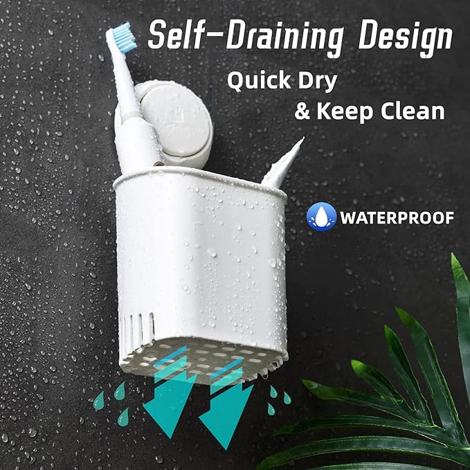 Powerful Suction Cup Toothbrush Holder, Drill-Free Wall Shower Holder - Image 4