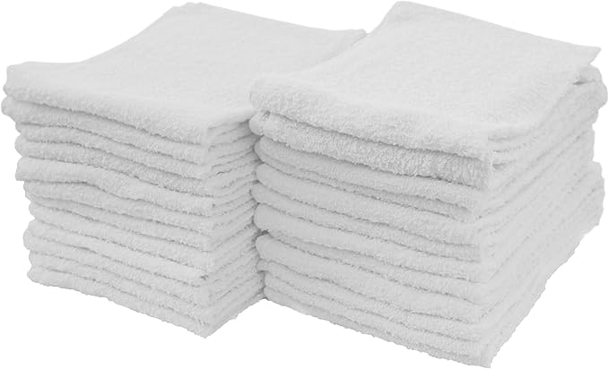 S&T INC. Cotton Terry Cleaning Towels, 24 Pack, and Car, Reusable and by STINC